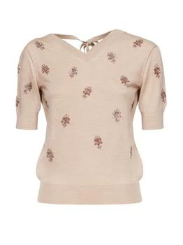 Fendi | Fendi V-Neck Embellished Knit Top