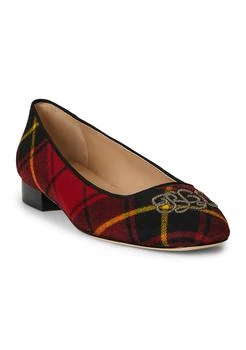 Emellie Logo Velvet Ballet Flats