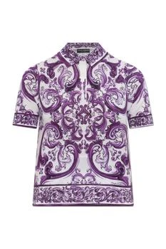 Dolce & Gabbana | Dolce & Gabbana Majolica Printed Short-Sleeved Polo Shirt