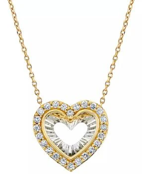Macy
s | Diamond Heart 18" Pendant Necklace (1/4 ct. t.w.) in 14k Two-Tone Gold