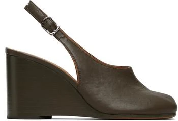 MAISON MARGIELA | Taupe Tabi Wedge Slingback Heels