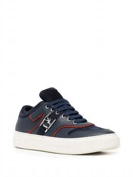 Salvatore Ferragamo | Men's Borg Logo Low-Top Sneakers In Blue