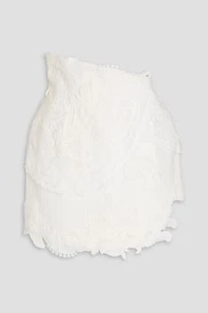 Zimmermann Embellished floral-appliquéd cotton and linen-blend mini skirt