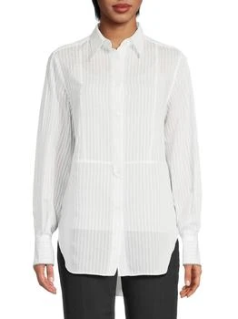 Brunello Cucinelli | Striped Cotton-Silk Shirt