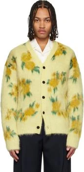 Jil Sander | Yellow Wool Blend V-Neck Cardigan