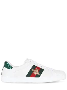 GUCCI New Ace Bee Web Leather Sneakers