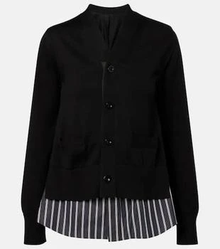Sacai | Layered cotton cardigan