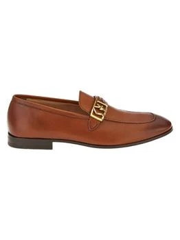 Salvatore Ferragamo | Men's Leather Loafer Shoes In Beige-Brown