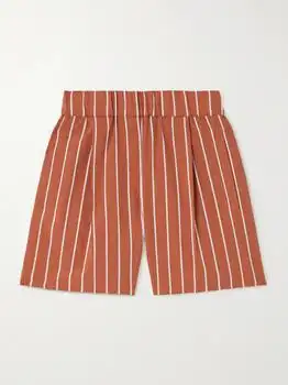 Brunello Cucinelli | Striped Cotton-blend Poplin Shorts - IT44
