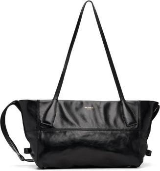 Balmain | Black Small Track Zips Calfskin Bag
