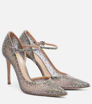 Gianvito Rossi | Rania 105 embellished suede Mary Jane pumps
