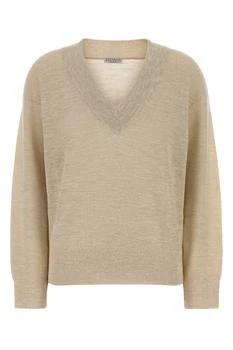 Brunello Cucinelli | Brunello Cucinelli V-Neck Knitted Sweater