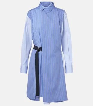 Sacai | Striped cotton poplin shirt dress