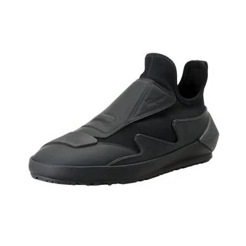 Salvatore Ferragamo | Men's Slip-On Leather Low Trainers Sneakers In Black