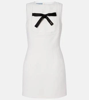 Prada | Bow-detail virgin wool minidress