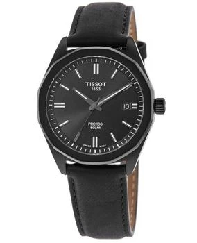 Tissot PRC100 Solar Black Dial Leather Strap Men's Watch T151.422.36.051.00