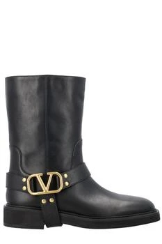 Valentino | Valentino VLogo Plaque Square Toe Boots