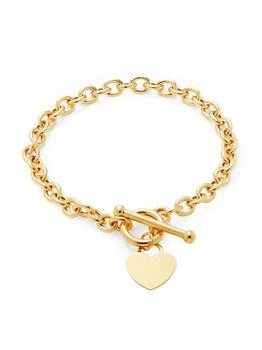 Saks Fifth Avenue | 14K Yellow Gold Link Chain Heart Toggle Bracelet
