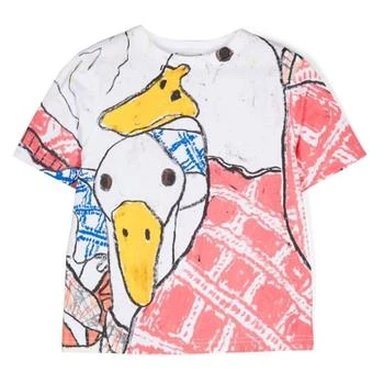 Burberry Girls Goose Illustration Printed Cotton T-Shirt