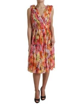 Dolce & Gabbana | Sunflower Print Silk Midi Women's Dress