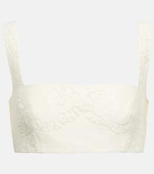 Valentino | Embroidered cotton-blend bralette