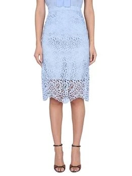 Burberry | Burberry High Waist Lace Embroidered Midi Skirt