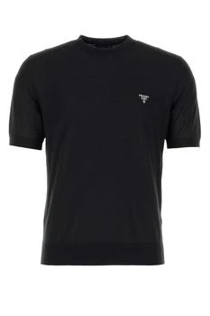 Prada | Prada Logo Embroidered Knit T-Shirt