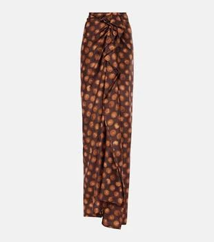 Dries Van Noten | Polka-dot gathered silk maxi skirt