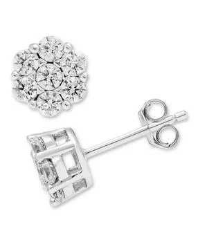 Macy
s | Diamond Cluster Earrings (1 ct. t.w.) in 14k White Gold