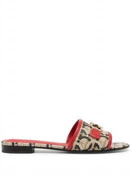 Salvatore Ferragamo | Women
s Gancini-Print 20Mm Mules In Beige