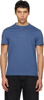 MAISON MARGIELA | Blue Distorted Logo T-shirt