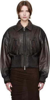 Brown Saphra Leather Jacket