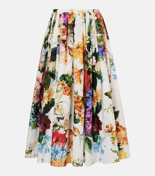 Dolce
Gabbana | Floral gathered cotton midi skirt