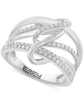 Effy | EFFY® Diamond Multirow Crossover Ring (1/2 ct. t.w.) in 14k White Gold