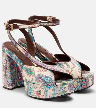 ETRO | 120 paisley canvas platform sandals