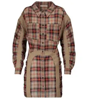 Stella McCartney | Checked wool shirt minidress