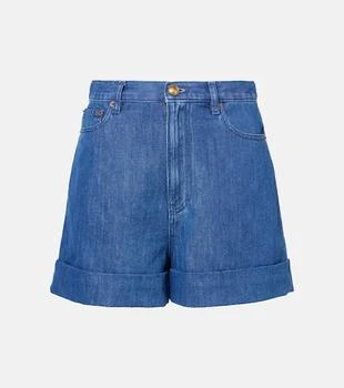 Valentino | Cotton and linen denim shorts