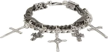 Emanuele Bicocchi Gothic Cross Charm Bracelet
