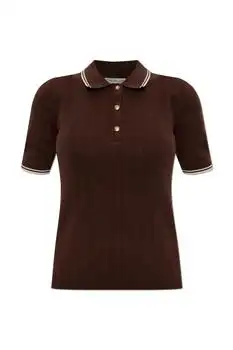 Moncler | Moncler Ribbed Knit Polo Top