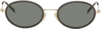 Gucci | Gray & Gold GG Logo Tiny Sunglasses