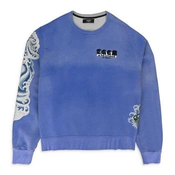 AMIRI | T.G.C.W. CRYSTAL KOI WAVE BLUE SWEATSHIRT