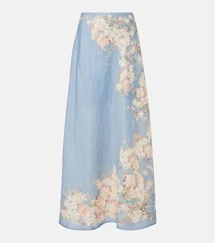 Zimmermann | Cascadian floral linen maxi skirt