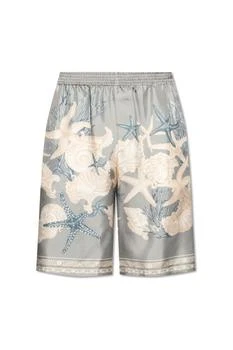 Versace | Versace Barocco Sea Printed Elasticated Waistband Shorts