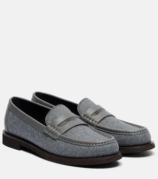 Brunello Cucinelli | Monili leather-trimmed loafers
