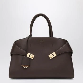 Salvatore Ferragamo | Hug M Leather Handbag in Brown/Ochre