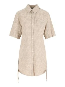 Fendi | Fendi FF Detailed Drawstring Mini Dress