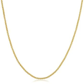 A&M 18K Yellow Gold Over Sterling Silver Wheat Chain Necklace 16-24"