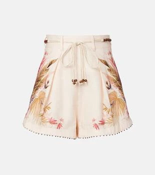 Zimmermann | Ascension beaded floral linen shorts
