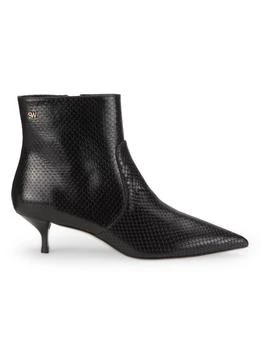 44MM Mara Snakeskin Embossed Leather Ankle Boots