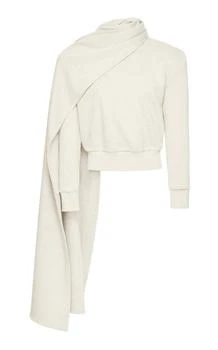 Magda Butrym | Magda Butrym Scarf-Detailed Jersey Sweatshirt - Moda Operandi